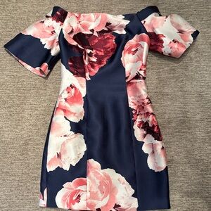 KEEPSAKE the Label Navy and Pink Floral Mini Dress